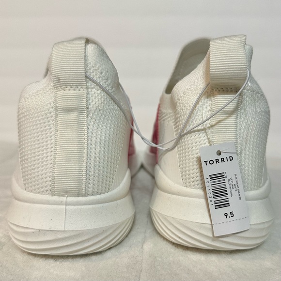 NWT Torrid Womens Shoes Elastic Knit Sneaker White Pink WIDE WIDTH Size 9.5 - Picture 12 of 16